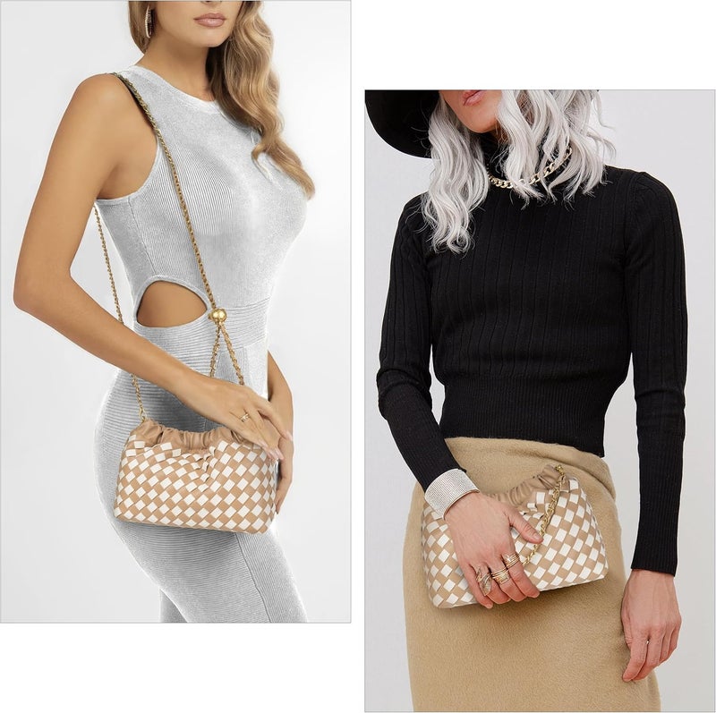 Joryin Woven Women's Crossbody Bag & Evening Purse, Trendy Dumpling Clutch & Hobo Cloud Shoulder Bag Trendy Dumpling Clutch - Image 3